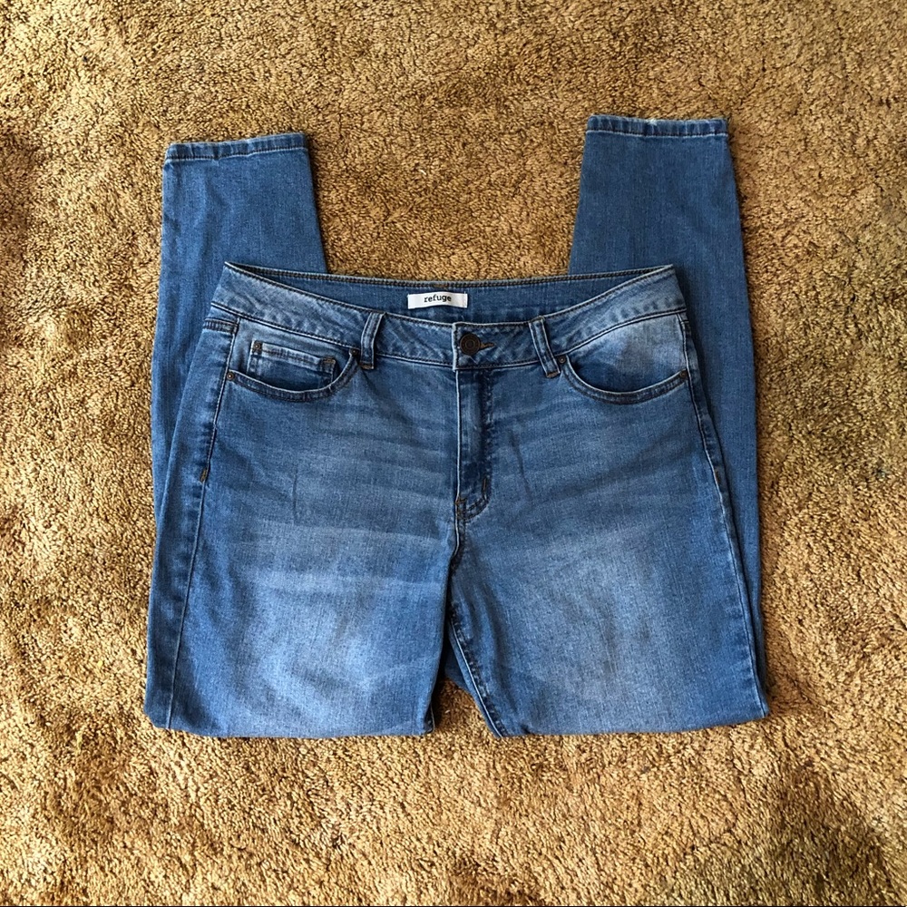 Charlotte Russe Mid-High Waisted Blue Skinny Jeans